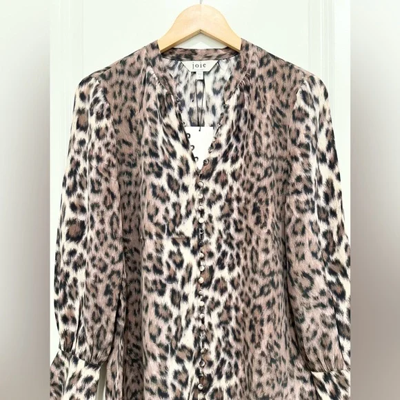 ANTHROPOLOGIE x Joie 100% Silk Animal Print Blouse - Picture 3 of 7
